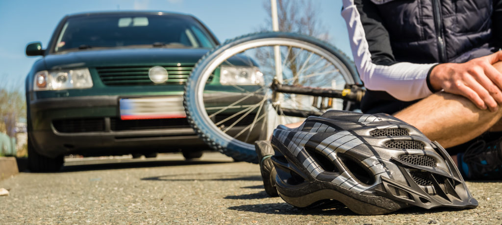Bicyclist injured as a result of common causes of bicycle vs. car accidents