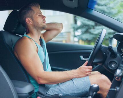 car accident victim holding neck