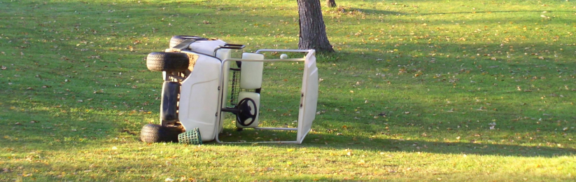 golf cart flipped